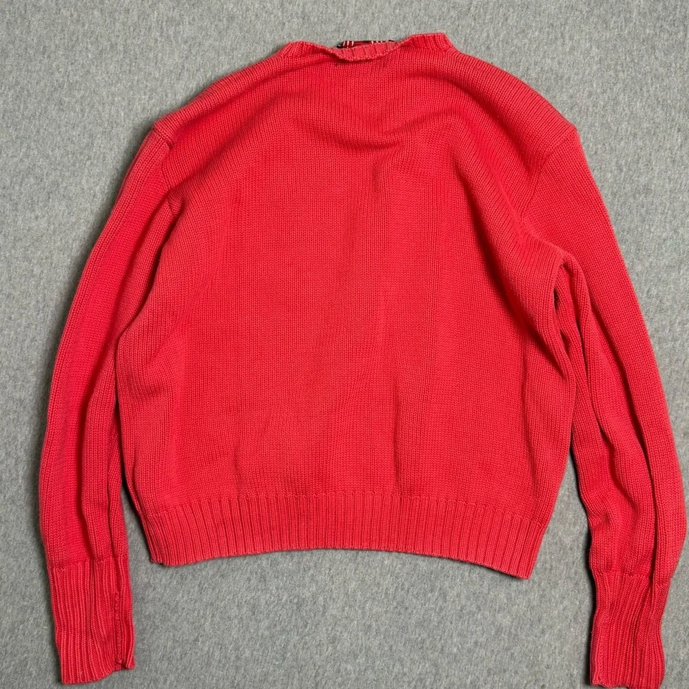 Vintage Polo Sport Ralph Lauren Sweater Red Women's Large L  Crewneck Pony Logo - Picture 7 of 7
